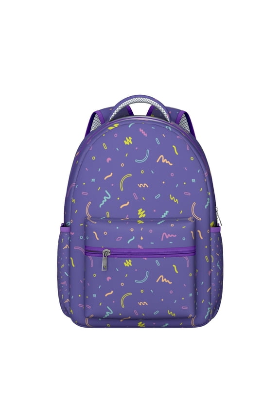 Geometric Shapes Texture Print College Backpack for Students School, Laptop Bookbag with Multiple Compartments, Durable Daypack for Work Travel or Campus Gift