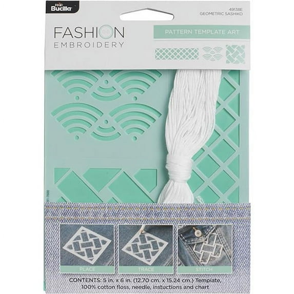 Geometric Shashiko - Bucilla Fashion Embroidery Template Kit 5"X6"