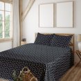 thumbnail image 1 of Geometric Sheet Set, Illusion Looking Square Pattern With Stripe Cubes Maze Like Print, Fitted & Flat Sheet with Pillowcase Bedding Accent 4 Pcs Set, Full, Pale Yellow Charcoal Grey, by Ambesonne, 1 of 1
