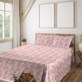 thumbnail image 1 of Ambesonne Geometric Fitted & Flat Sheet with Shams 4 Pcs Set, Pastel Hues Circular Art, Calking, Blush and Rose, 1 of 5