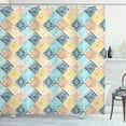 thumbnail image 1 of Geometric Shower Curtain, Hand Drawn Style Rhombus Pattern in Pastel Colors Simple Tie Dye Tile Design, Fabric Bathroom Set with Hooks, 69W X 70L Inches, Multicolor, by Ambesonne, 1 of 3