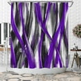 thumbnail image 1 of Geometric Shower Curtain Modern Abstract Shower Curtain Bathroom Decor Polyester Fabric, 72x72inch (Purple and Grey), 1 of 5