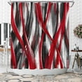 thumbnail image 1 of Geometric Shower Curtain Modern Abstract Shower Curtain Bathroom Decor Polyester Fabric, 72x72inch (Red and Grey), 1 of 5