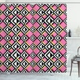 thumbnail image 1 of Geometric Shower Curtain, Opposing Concept of Vertically Aligned Mutually Complementary Zigzag Pattern, Fabric Bathroom Set with Hooks, 69W X 84L Inches Extra Long, Multicolor, by Ambesonne, 1 of 3
