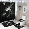 thumbnail image 1 of Geometric Shower Curtain Sets with Rugs 4 Piece Rustic, 1 of 8