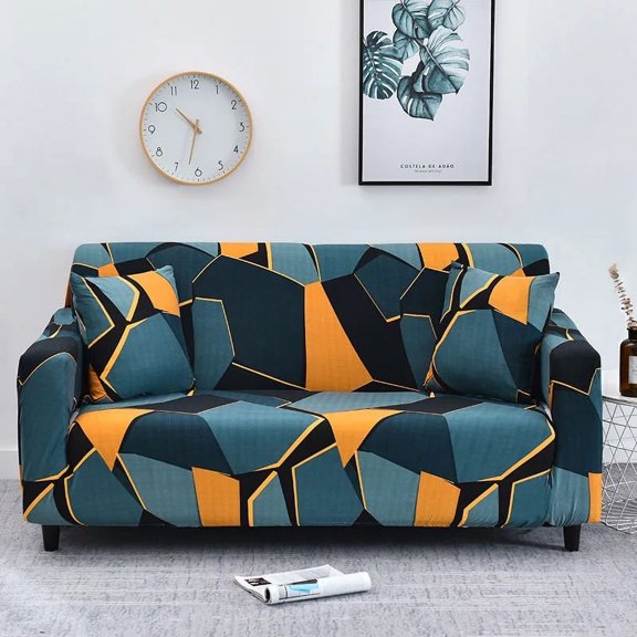 Geometric Simple Line Living Room Sofa Cover Elastic Corner Sofa Cover Chair Cover 1/2/3/4 SeatsDustproof And Machine Washable