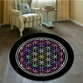 thumbnail image 1 of Geometric Six-petal rosette printed round carpet living room bedroom office decoration carpet children's floor mat, 1 of 6