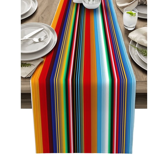 Geometric Sky Blue Stripes Anchor Mats Table Runner for Coffee Home Kitchen Wedding Table r Dining Table Non-slip Placement