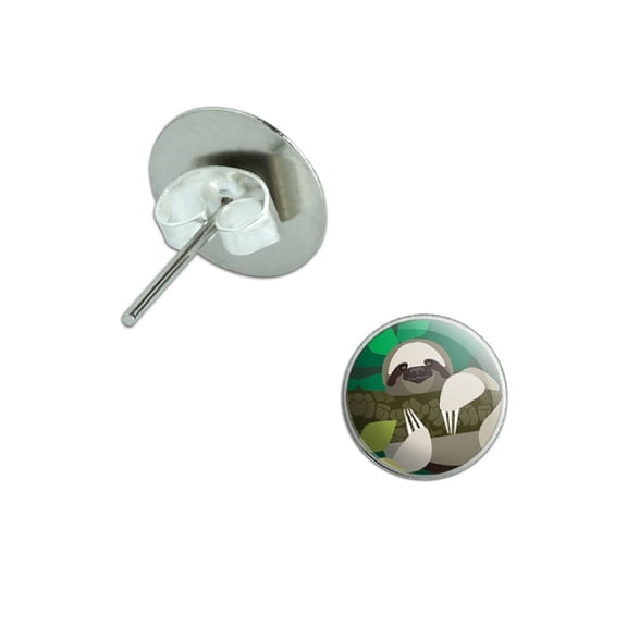 Geometric Sloth Pierced Stud Earrings