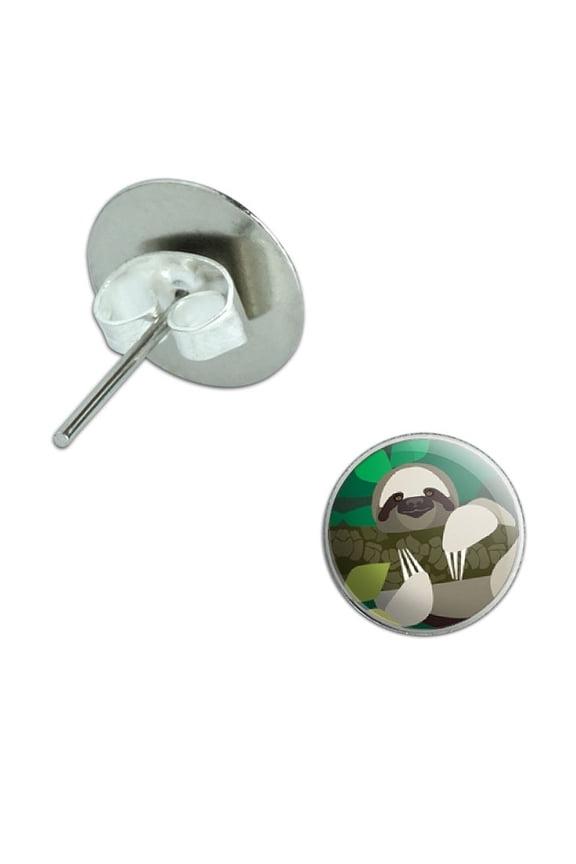 Geometric Sloth Pierced Stud Earrings