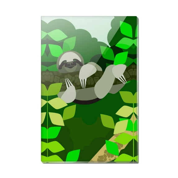 Geometric Sloth Rectangle Acrylic Fridge Refrigerator Magnet