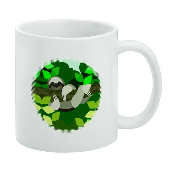 Geometric Sloth White Mug