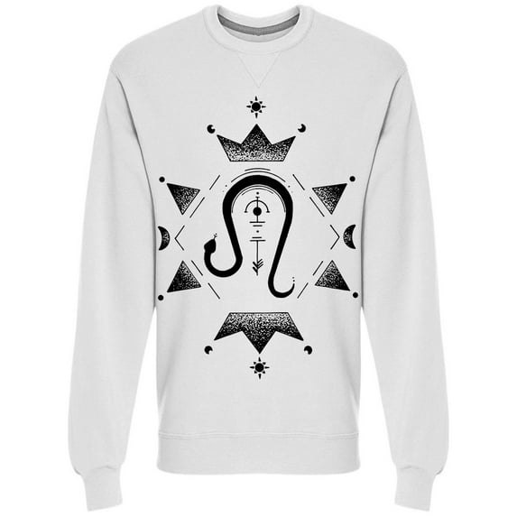 Geometric Snake Tattoo Graphic Sweatshirt Men -Image by Shutterstock, Male Small