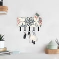thumbnail image 1 of Geometric Snowflakes Key Holder for Wall Mail Holder Organizer with 5 Key Hooks Wall Mount Key Rack with Shelf, 1 of 6