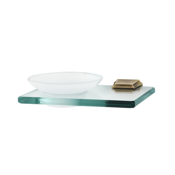 Geometric Soap Holder with Dish, Polished Antique