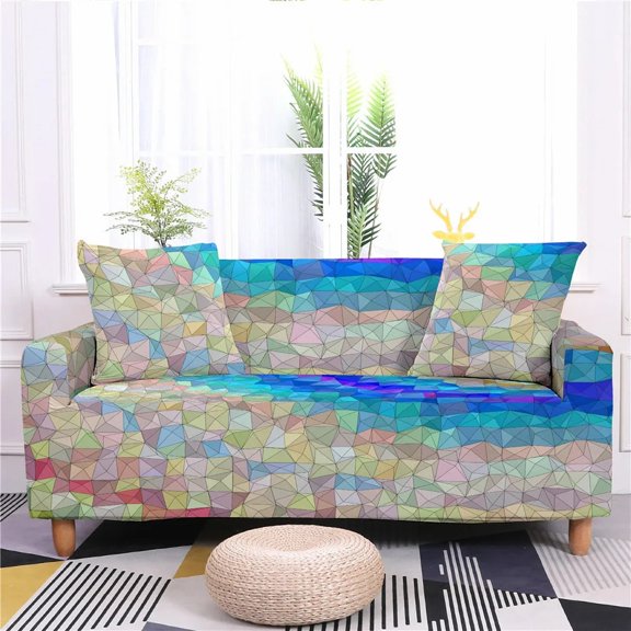Geometric Sofa Cover Stretch Abstract Universal Elastic Couch Cover Bench Cover Anti-Pet Cushion Slipcover Sofa Towel