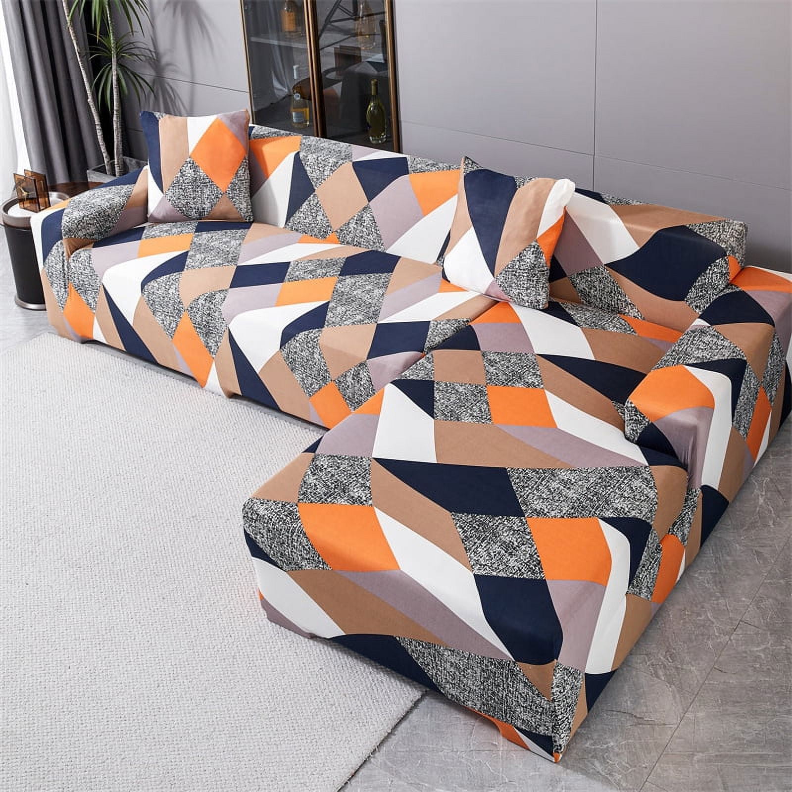 Geometric Sofa Covers for Living Room Elastic Corner Couch Cover