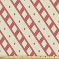 thumbnail image 1 of Ambesonne Coral Cream Fabric by the Yard Upholstery, Rhombus Diamonds, 1 Yard, Coral and Cream, 1 of 4