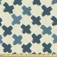 thumbnail image 1 of Ambesonne Geometric Fabric by the Yard Upholstery, Grunge Brushed X Shapes, 5 Yards, Cream and Dark Teal, 1 of 5
