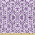 thumbnail image 1 of Geometric Sofa Upholstery Fabric by the Yard, Modern Geometric Composition with Flower Motifs Grid Style Hexagon Shapes, Decorative Fabric for DIY and Home Accents, Lavender and White by Ambesonne, 1 of 5