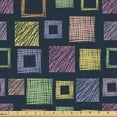 thumbnail image 1 of Geometric Sofa Upholstery Fabric by the Yard, Pattern with Squares Hand Drawn Style with Different Texture Patterns, Decorative Fabric for DIY and Home Accents, Multicolor by Ambesonne, 1 of 5