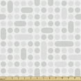 thumbnail image 1 of Geometric Sofa Upholstery Fabric by the Yard, Repetitive Circles and Stripes Geometric Shapes Abstract Pattern, Decorative Fabric for DIY and Home Accents, Pale Grey and White by Ambesonne, 1 of 5