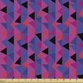 thumbnail image 1 of Ambesonne Geometric Fabric by the Yard Upholstery, Abstract Stripe Triangles, 2 Yards, Hot Pink and Blue Violet, 1 of 5