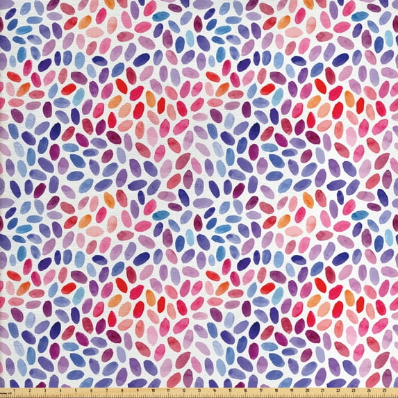 Ambesonne Abstract Fabric by the Yard Upholstery, Trippy Funky Sketchy, 3 Yards, Multicolor