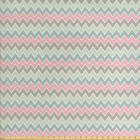Ambesonne Vintage Fabric by the Yard Upholstery, Modern Abstract Forms, 2 Yards, Multicolor