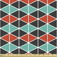 thumbnail image 1 of Ambesonne Geometric Fabric by the Yard Upholstery, Triangles Hexagons, 1 Yard, Dark Coral Sea Green, 1 of 5