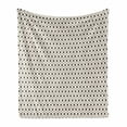 thumbnail image 1 of Geometric Soft Flannel Fleece Blanket, Abstract Art Deco Inspired Repetitive Monochromatic Illustration, Cozy Plush for Indoor and Outdoor Use, 50" x 60", Champagne and Charcoal Grey, by Ambesonne, 1 of 5