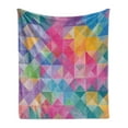 thumbnail image 1 of Geometric Soft Flannel Fleece Blanket, Abstract Blurry Image of Squares Lines Ombre Like Mosaic Honeycomb Grid Art Print, Cozy Plush for Indoor and Outdoor Use, 70" x 90", Multicolor, by Ambesonne, 1 of 6