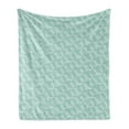 thumbnail image 1 of Geometric Soft Flannel Fleece Blanket, Abstract Design Monochrome Repetitive Rhombus Pattern in Halftone Effect, Cozy Plush for Indoor and Outdoor Use, 60" x 80", Pale Seafoam White, by Ambesonne, 1 of 5
