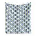 thumbnail image 1 of Geometric Soft Flannel Fleece Blanket, Abstract Diagonal Stripes Symmetry Op Art Interlocking Zigzags, Cozy Plush for Indoor and Outdoor Use, 70" x 90", Lime Green Magenta and Blue, by Ambesonne, 1 of 5