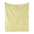 thumbnail image 1 of Geometric Soft Flannel Fleece Blanket, Abstract Simplistic Continuous Pattern Circular Shapes in Pastel Tone, Cozy Plush for Indoor and Outdoor Use, 50" x 60", Pale Yellow and White, by Ambesonne, 1 of 5