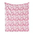 thumbnail image 1 of Geometric Soft Flannel Fleece Blanket, Bubbly Pinkish Circles with Blank Little Dots Baby Girl Nursery Themed Forms, Cozy Plush for Indoor and Outdoor Use, 50" x 60", Rose and Pink, by Ambesonne, 1 of 5