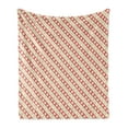 thumbnail image 1 of Geometric Soft Flannel Fleece Blanket, Checked Rhombus Classic Diamond Line Pattern Crosswise Tile Design Artwork, Cozy Plush for Indoor and Outdoor Use, 70" x 90", Coral and Cream, by Ambesonne, 1 of 5