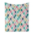 thumbnail image 1 of Geometric Soft Flannel Fleece Blanket, Classical Moroccan Tiles with Dots in Playful Colors Eastern Art Modern Display, Cozy Plush for Indoor and Outdoor Use, 60" x 80", Multicolor, by Ambesonne, 1 of 5