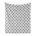 thumbnail image 1 of Geometric Soft Flannel Fleece Blanket, Continuous Tiled Look Stripes Squares Connected Lines Abstract Simplistic Art, Cozy Plush for Indoor and Outdoor Use, 50" x 60", Dimgray White, by Ambesonne, 1 of 5