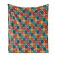 thumbnail image 1 of Geometric Soft Flannel Fleece Blanket, Design of Hexagonal Pattern Colorful Composition with Octagons and Square Shapes, Cozy Plush for Indoor and Outdoor Use, 50" x 60", Multicolor, by Ambesonne, 1 of 5
