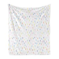 Geometric Soft Flannel Fleece Blanket, Drizzling Rain of Vibrant Pastel Colored Funky Dashes Lines Nursery Concept Print, Cozy Plush for Indoor and Outdoor Use, 50" x 60", Multicolor, by Ambesonne