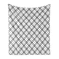 thumbnail image 1 of Geometric Soft Flannel Fleece Blanket, Fashion Style Textured Diagonal Scottish Irish Minimalist Design Pattern Print, Cozy Plush for Indoor and Outdoor Use, 50" x 70", Black White, by Ambesonne, 1 of 5