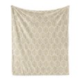 thumbnail image 1 of Geometric Soft Flannel Fleece Blanket, Fishbones in Hexagonal Shaped Frames Design in Honeycomb Hex Sequence, Cozy Plush for Indoor and Outdoor Use, 50" x 70", Pale Brown and White, by Ambesonne, 1 of 5