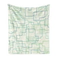 thumbnail image 1 of Geometric Soft Flannel Fleece Blanket, Futuristic Design Like a Subway Line with All Routes in Town Pattern, Cozy Plush for Indoor and Outdoor Use, 60" x 80", Mint Green Royal Blue, by Ambesonne, 1 of 5