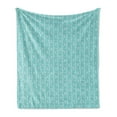 thumbnail image 1 of Geometric Soft Flannel Fleece Blanket, Geometry Inspired Grungy Design Triangular Pattern with Rectangles, Cozy Plush for Indoor and Outdoor Use, 70" x 90", Turquoise and Champagne, by Ambesonne, 1 of 5