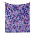 thumbnail image 1 of Geometric Soft Flannel Fleece Blanket, Graphic Adjacent Triangles in Blue and Purple Shades Low Poly Effect Fractal Look, Cozy Plush for Indoor and Outdoor Use, 70" x 90", Multicolor, by Ambesonne, 1 of 6