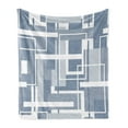 thumbnail image 1 of Geometric Soft Flannel Fleece Blanket, Minimalist Futuristic Digital Bars Stripes Hightech Style Illustration, Cozy Plush for Indoor and Outdoor Use, 60" x 80", Cadet Blue Grey White, by Ambesonne, 1 of 5