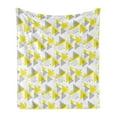 thumbnail image 1 of Geometric Soft Flannel Fleece Blanket, Modern Geometrical Design with a Tech Layout Grid and Triangular Style, Cozy Plush for Indoor and Outdoor Use, 50" x 60", Yellow Charcoal Grey, by Ambesonne, 1 of 6