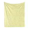 thumbnail image 1 of Geometric Soft Flannel Fleece Blanket, Modern and Simple Pattern with Abstract of Squares and Direction Pointers, Cozy Plush for Indoor and Outdoor Use, 70" x 90", Yellow and White, by Ambesonne, 1 of 5