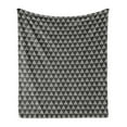 thumbnail image 1 of Geometric Soft Flannel Fleece Blanket, Modernistic Repeating Triangular Pattern with Half Tone Dots Print, Cozy Plush for Indoor and Outdoor Use, 60" x 80", Charcoal Grey and Ivory, by Ambesonne, 1 of 5